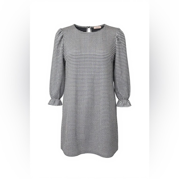 LOFT Dresses & Skirts - LOFT Women’s Black and White Houndstooth Long Sleeve Dress Size Small | Preppy